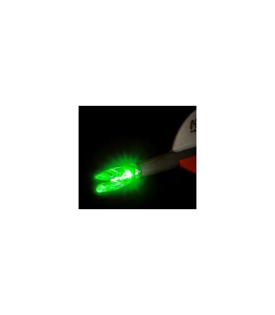 Lot de 6 encoches lumineuses automatiques à LED pour tir à l'arc - 6,2 mm - Vert