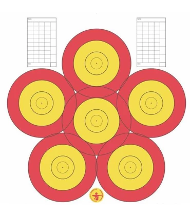 Blason Danage Practice face 40cm 6 zones