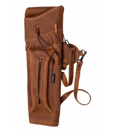 Carquois Dos En Cuir Traditionnel Fox Custom Leather - Fait Main, Marron (neuf)