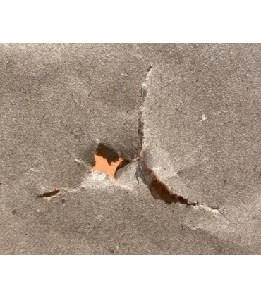 test papier avant réglage (encoche à droite de la pointe)