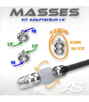Kit 2 Masses AS Low Weight Adaptateur ¼'-M8