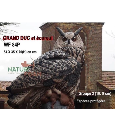 Grand Duc et Écureuil Natur'foam Eagle-Owl Whith Prey