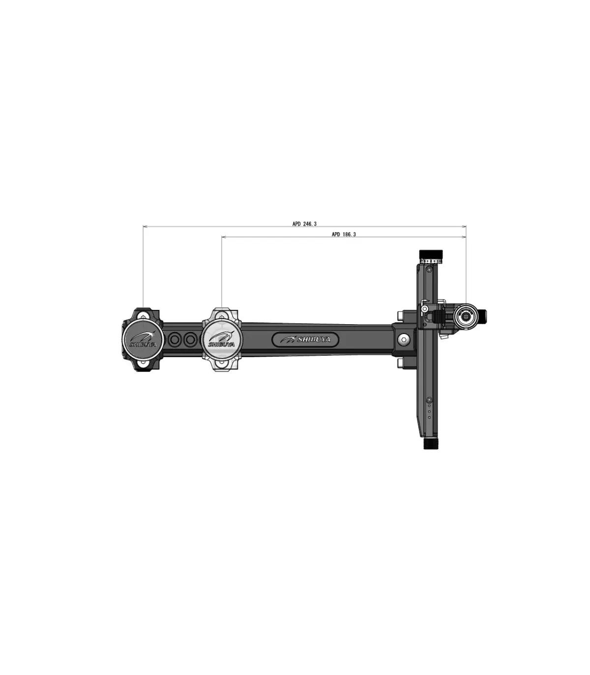 Viseur Shibuya RC Pro G2 520-9" Carbon Single Mount