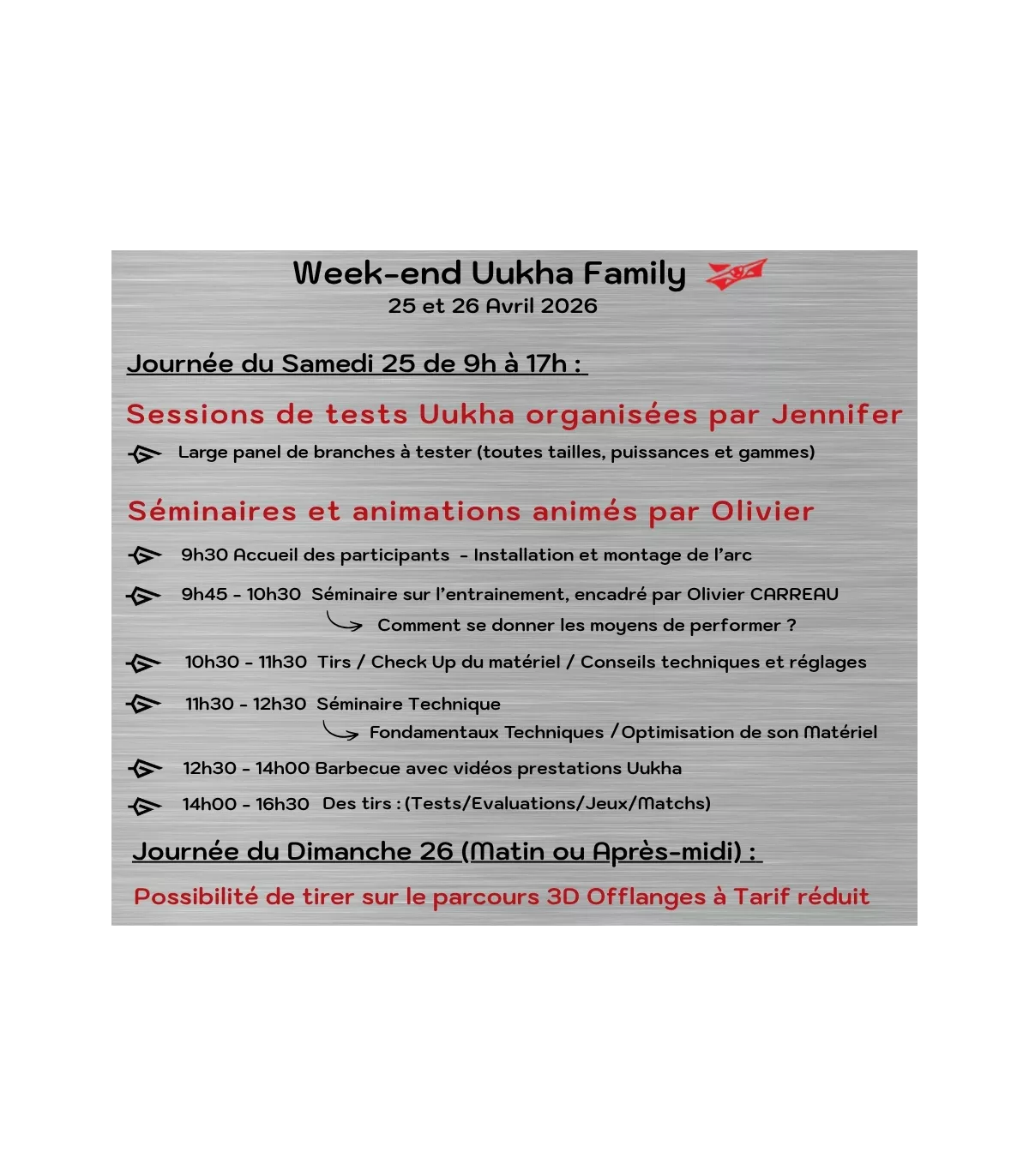 Journées Uukha Family Samedi 25 Avril et Dimanche 26