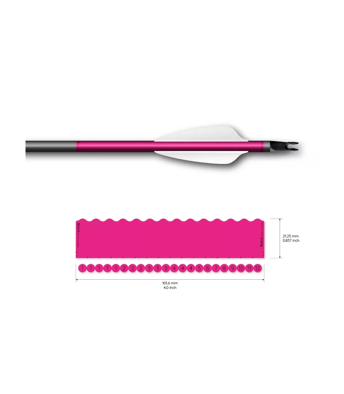 Sachet 13 Wrap Socx 6.0mm Couleur Standard Uni rose