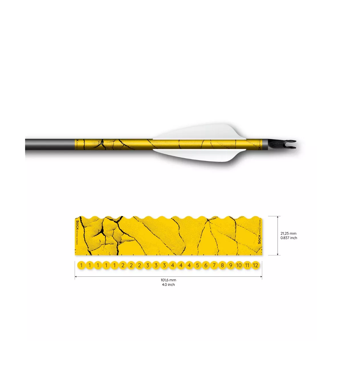 Sachet 13 Wrap Socx 6.0mm Couleur Standard Fracture jaune