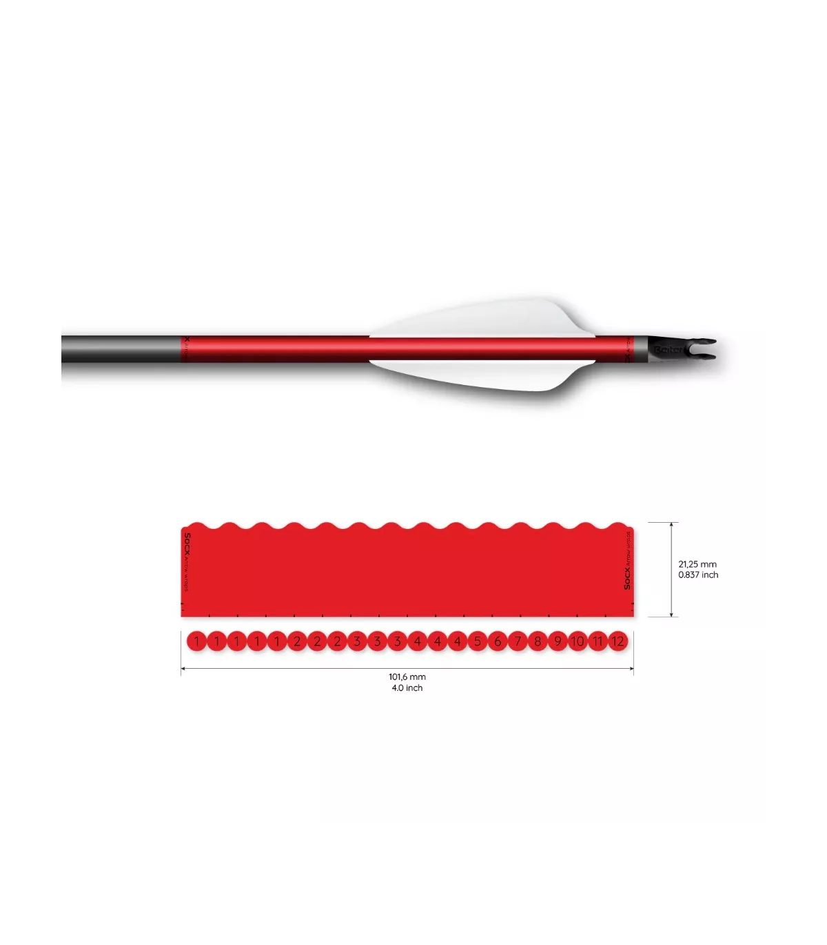 Sachet 13 Wrap Socx 6.0mm Couleur Fluo Uni rouge fluo