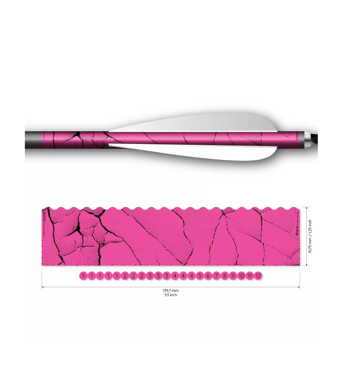 Sachet 13 Wrap Socx 6.0mm Couleur Fluo Fracture pink