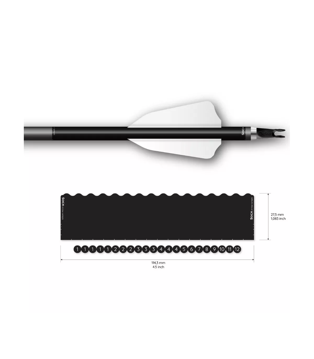 Sachet 13 Wraps Socx 8mm Standard Couleur Uni noir