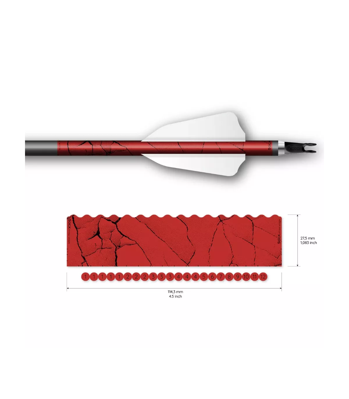 Sachet 12 Wraps Socx 8mm Fracture Std rouge