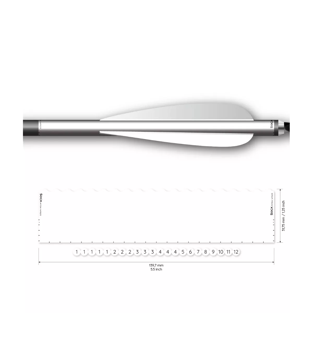 Sachet 12 Wraps Socx 9.3mm Standard Uni blanc