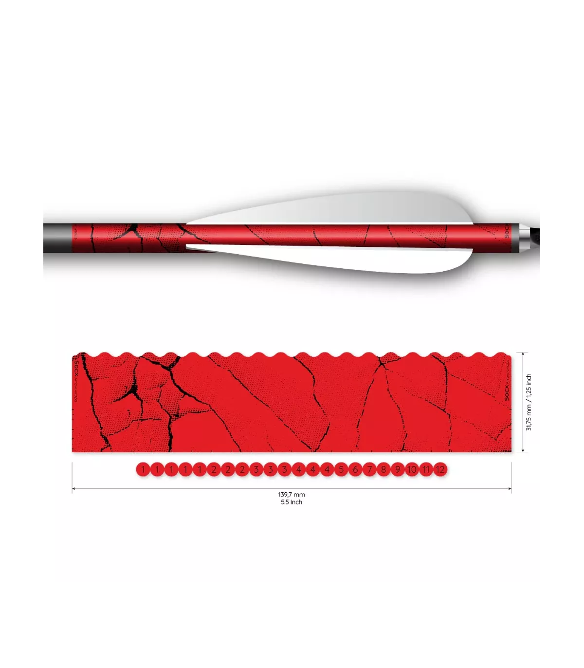 Sachet 12 Wraps Socx 9.3mm Fracture Fluo