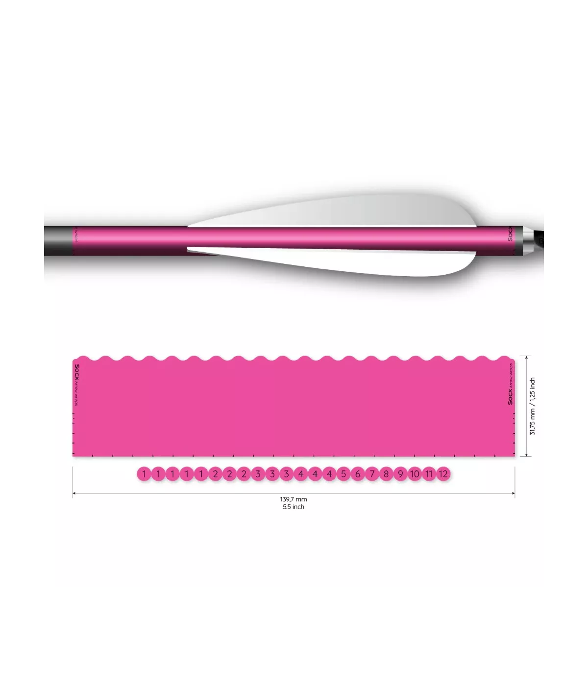 Sachet 12 Wraps Socx 9.3mm Uni Fluo rose