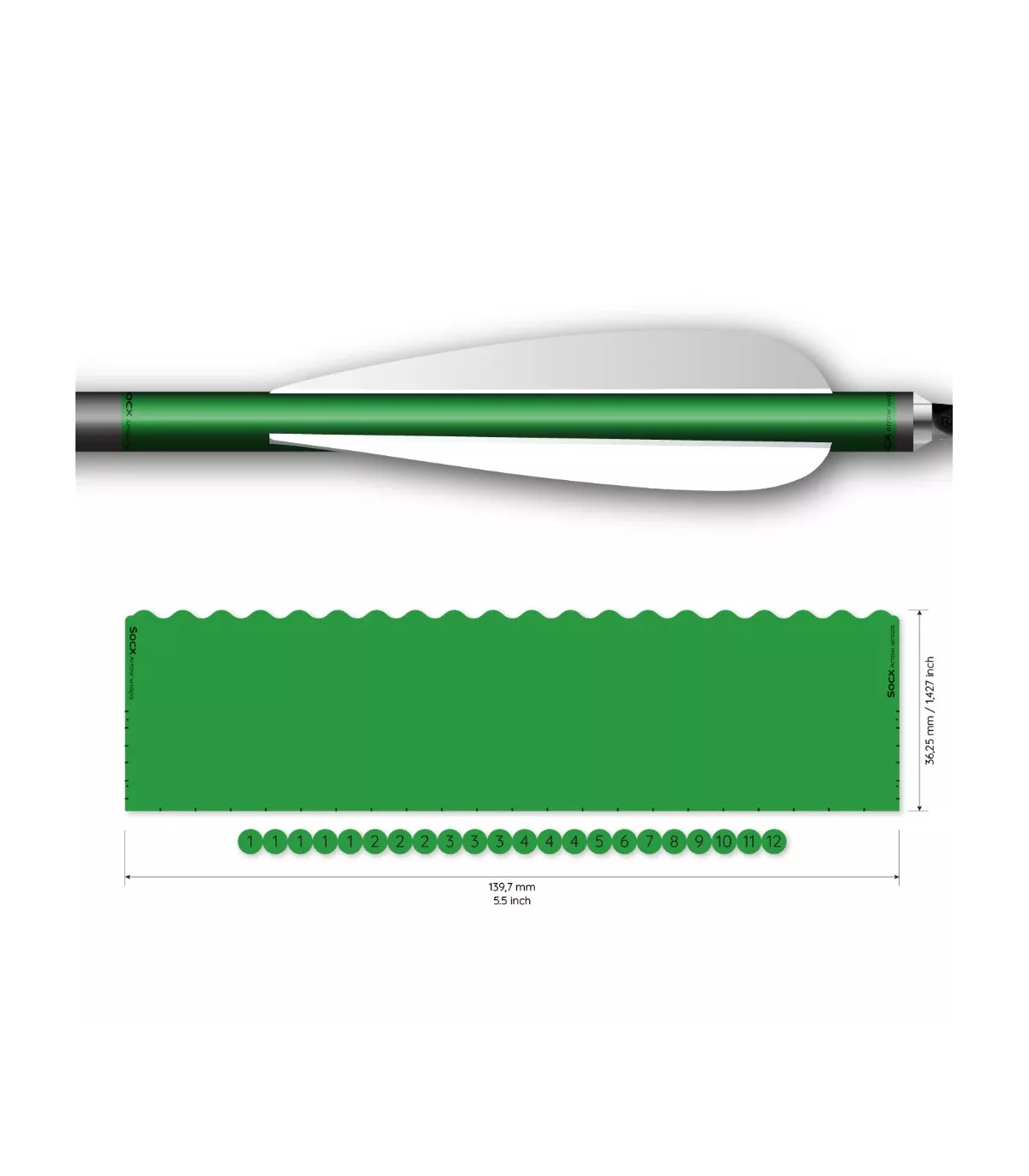 Sachet 13 Wraps Socx 10.7 mm Couleur Uni vert
