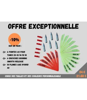 Pack de composants pour 6 tubes alu 23-12/14/15/18