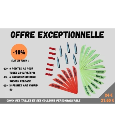 Pack de composants pour 6 tubes alu 23-12/14/15/18