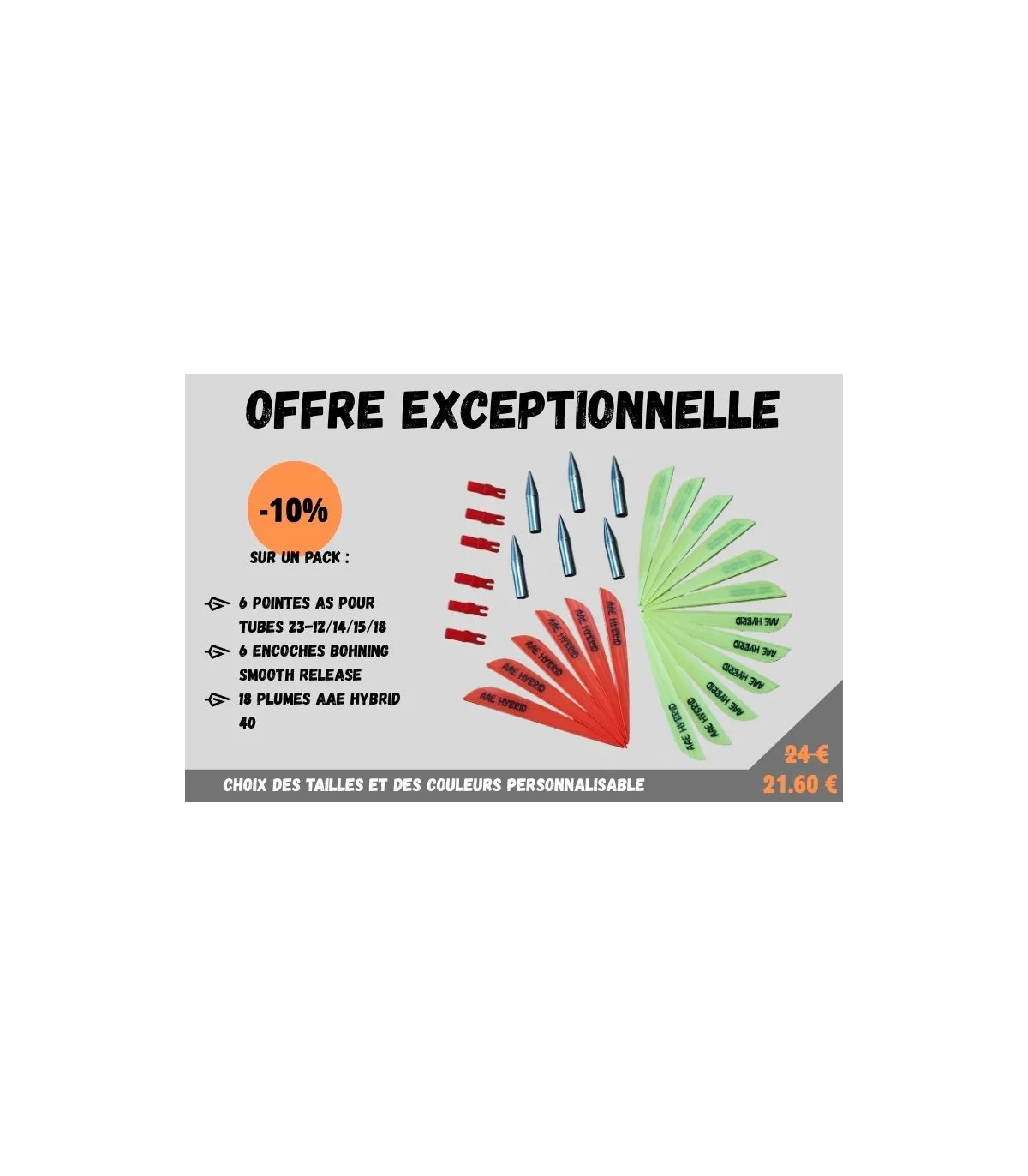 Pack de composants pour 6 tubes alu 23-12/14/15/18