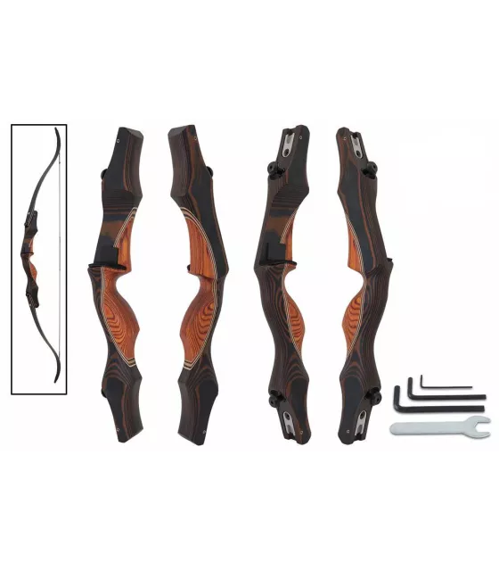 Arc Recourbé TOPARCHERY ILF 62 Pouces 25-60 Lbs Pour Droitier – Vert Et Marron